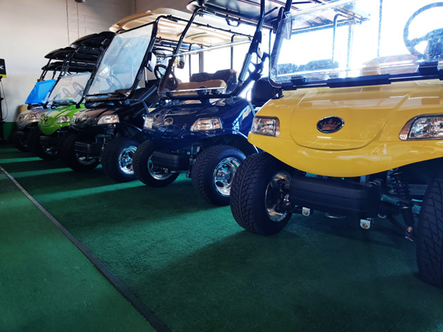 Multi-Colored Golf Carts